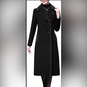 Aprsfn Large Black Peacoat - New with tags
